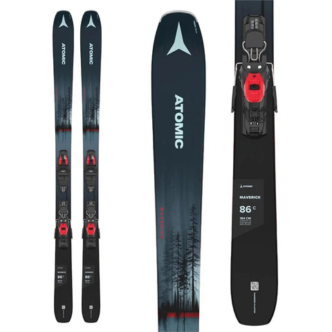 Used- 2023 Atomic Maverick 86C Skis w/ Atomic M10 GW bindings